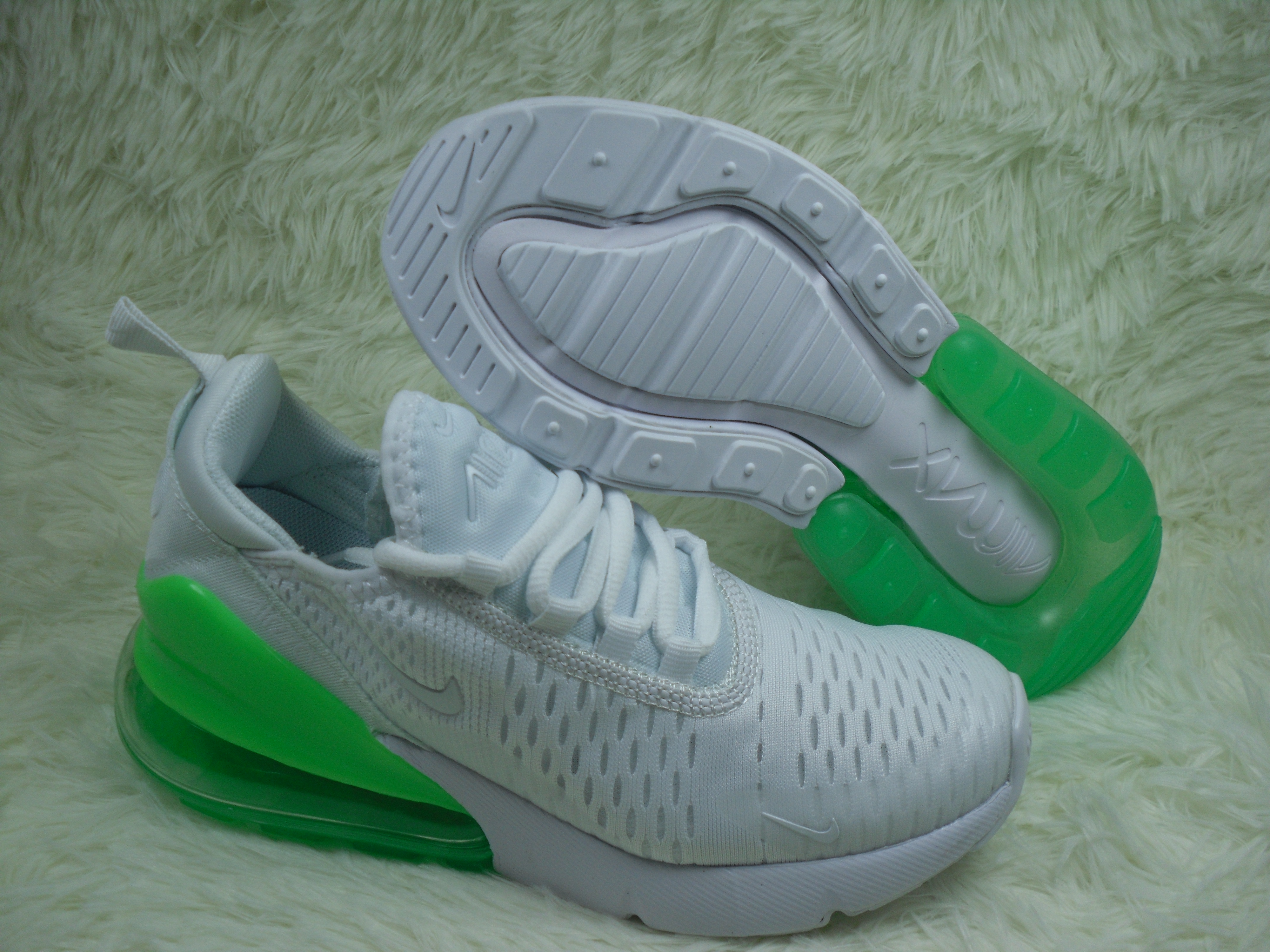 Nike Air Max 270 White Green Shoes - Click Image to Close